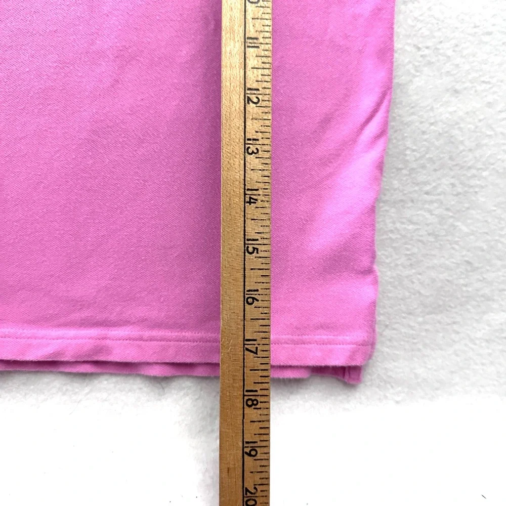 Ralph Lauren Girls 6X Vintage 90s Polo Shirt Fleah Pony Pink Cap Sleeve Cotton